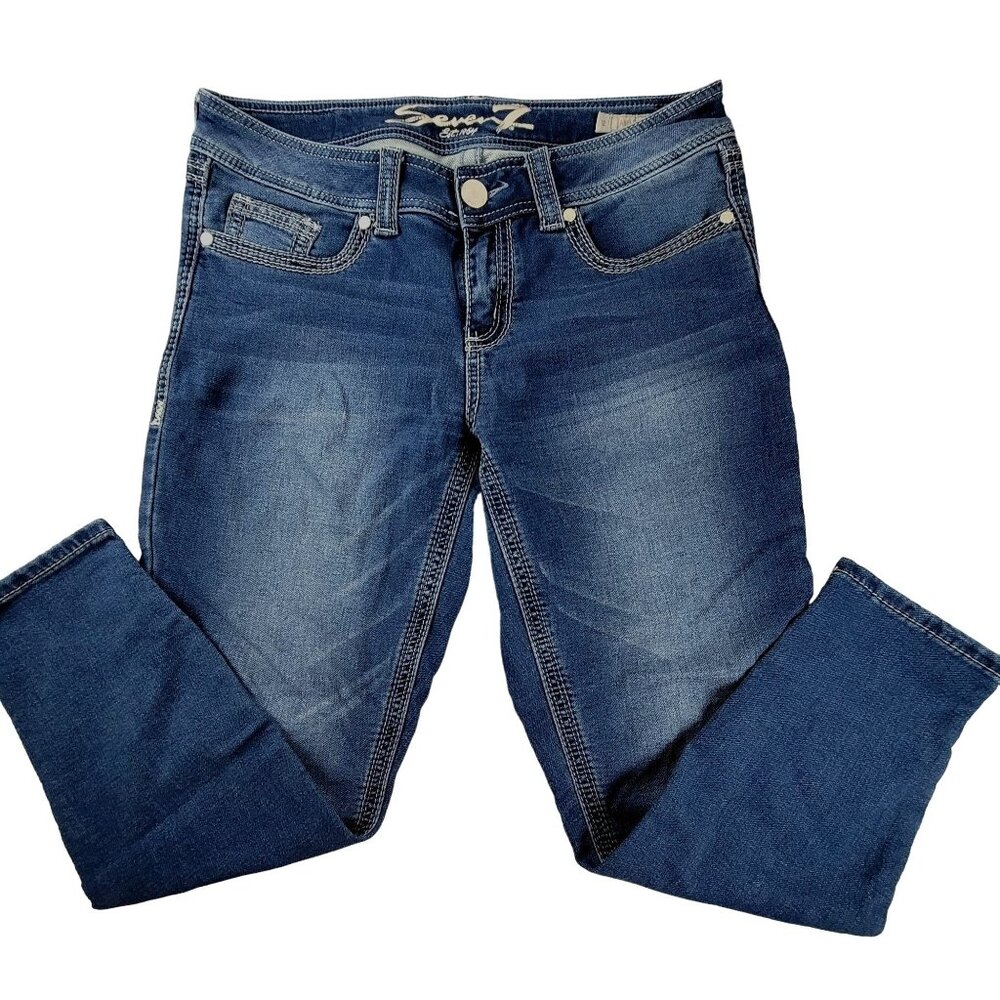 Seven7 Womens Jeans Decorative Back Pockets size 12 Skinny Ankle JH1594611